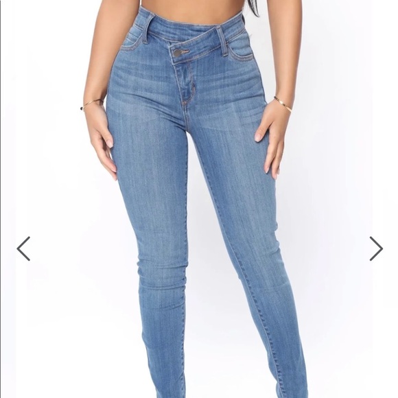 Fashion Nova Denim - Fashion Nova Asymmetrical stretch skinny jeans